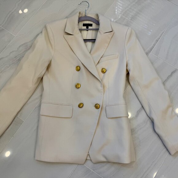 Rag & Bone White Preston Double Breasted Blazer - Size 2 - Picture 1 of 5